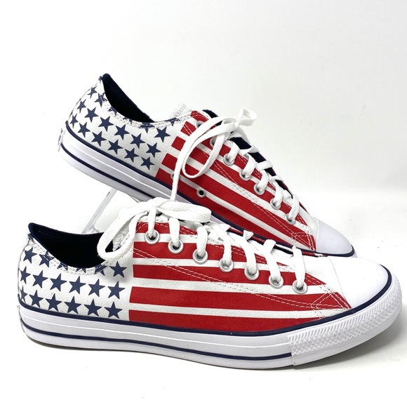 🌿Sale🌿 Converse Chuck Taylor AS Canvas Low Top Red Blue Mens Size 10.5 167838F - Picture 13 of 16